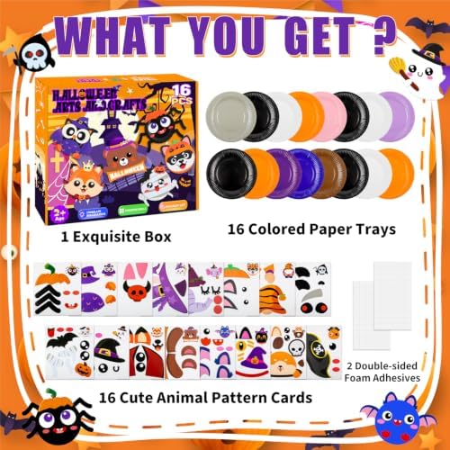 16 Pack Arts and Crafts for Kids Toddler DIY Animal Paper Plate Art Gifts - Image 2