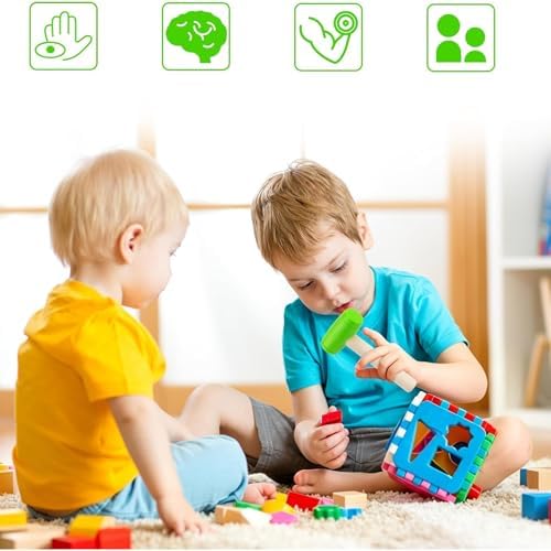1Pcs Toy Hammer Simulation Wooden Hammers Plastic Toddler Hammer SmallPortable Kids Maintenance Tools Toys Pretend Fake Mallet Hammers for Boys Girls（Green） - Image 5