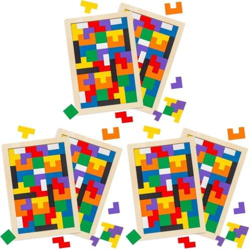 3 otters Wooden Blocks Puzzle 2 Set Russian Brain Teaser Tangram Intelligence Toys STEM Montessori Educational Gift for Kids Stocking Stuffers (Pack of 3) by 3otters