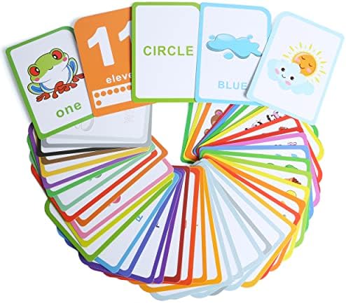 ZazzyKid Flash Cards for Toddlers - 52 Double Sides Cards for Numbers, Colors, Shapes & Weather - Learning & Education Toys for Preschool - Image 2