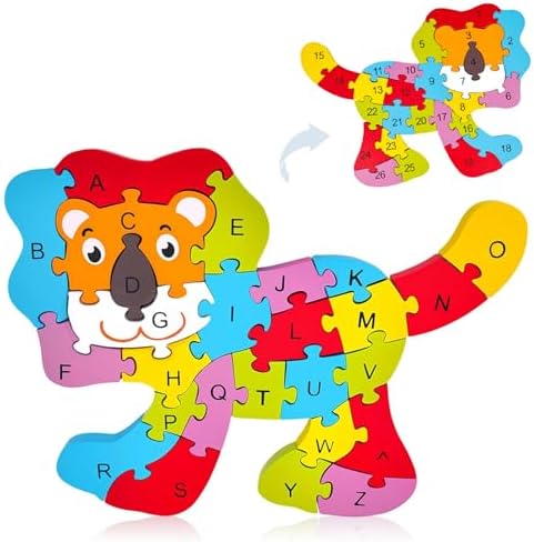 LovesTown Puzzle for Kids, Wooden, 3D Lion Shape by Lovestown
