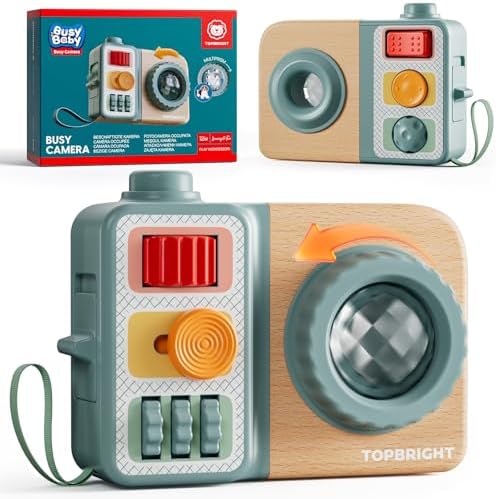 TOP BRIGHT Busy Board for 1 Year Old, Montessori Toys for Toddlers by TOPBRIGHT