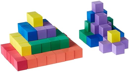 hand2mind Foam Blocks, Counting Cubes for Kids Math, 1 Inch Blocks for Preschool Crafts, Early Math Manipulatives for Preschool, Classroom Supplies for Teachers Elementary (Pack of 100) by hand2mind