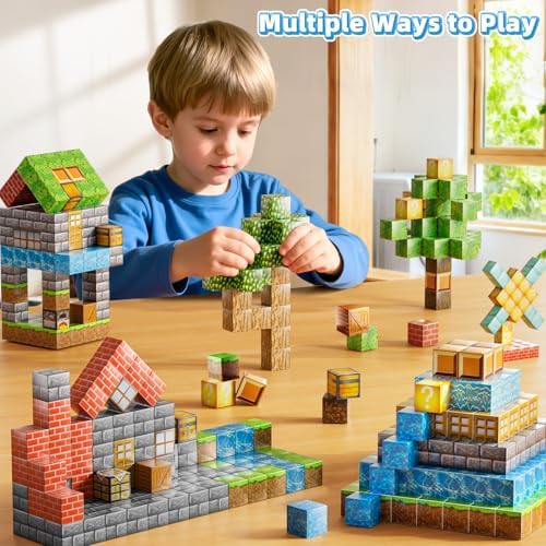 Magnetic Blocks Toys for Kids, 200PCS Magnetic Building Blocks, STEM Montessori Sensory Stacking Toy for Boys Girls Age 3 4 5 6 7 8 9 10, Christmas Birthday Gifts for Boys and Girls Age 3+ - Image 3