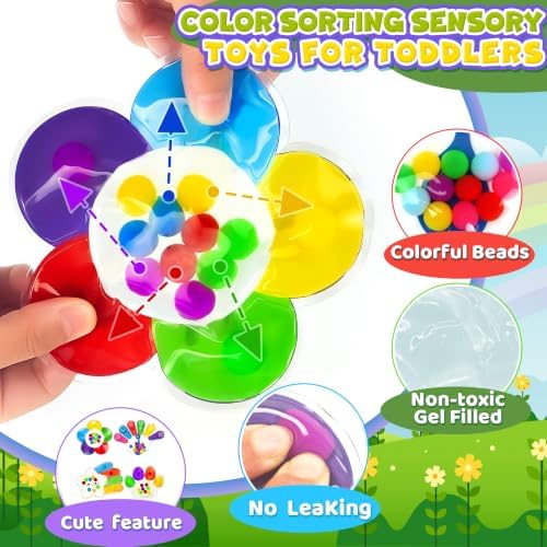 4PC Color Sorting Sensory Toys Fine Motor Skills for Toddler, Preschool Classroom Activities Autism Autistic Quiet Toys for Kids Calm Down Toy Travel Roadtrip Essentials for Kid Boy Girl Gift - Image 3