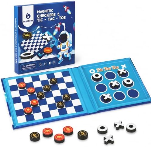 TRAVOFUN Magnetic Checkers Board Game | Travel Games for Kids 8-12 by TRAVOFUN