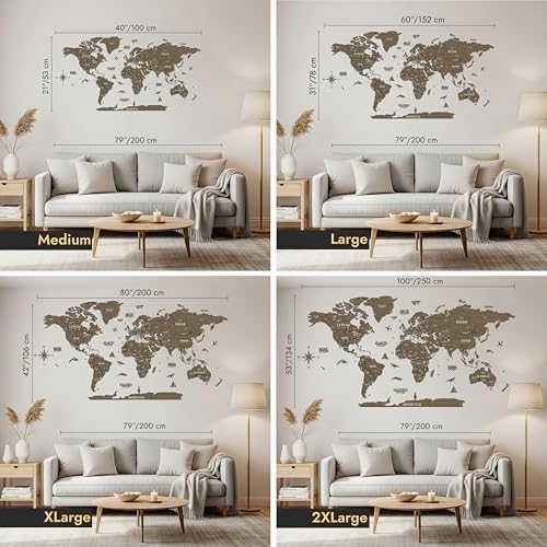 Colorfull Worlds, Multilayer 3D Wooden World Map, Travel Map States and Capitals, Wall Decor For New House, Gift For Travelers, Office Decor, Birthday Present, Living Room Decoration (L, Betül) - Image 4