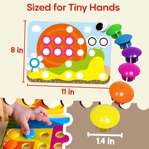 AMOSTING Button Art Toy, Color Matching Pegboard for Kids Ages 3+ - Image 4