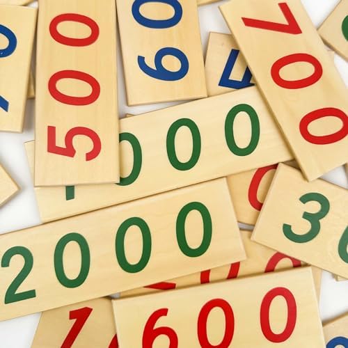 Hidoggy Montessori Small Number Cards with Box (1-9000), Wooden Math Number Counting Manipulative Toys, Basic Math Games Preschool Learning Educational Materials for Toddler Kids 3 4 5 Years - Image 4