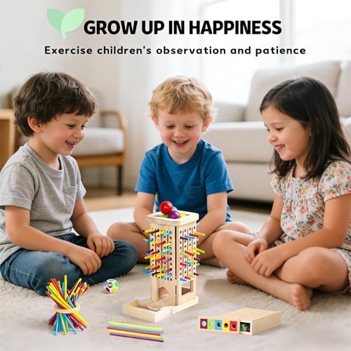 Montessori Game Wooden Board Game, 40 Colorful Wooden Sticks Dice Game Math Educational Toys for 3 4 5 6 Years Old,Math Educational, Fine Motor Skill Toy for Girls Boys, Gift for Kids - Image 7