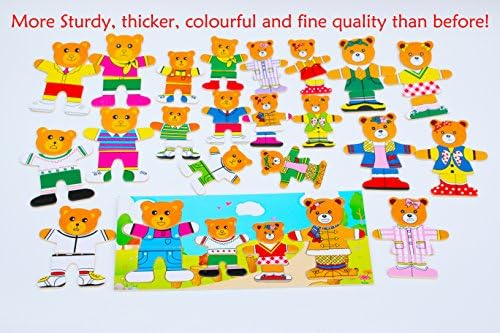 TOWO Wooden Bear Family Dress Up Puzzle Box, Sorting Matching Toy - Image 2