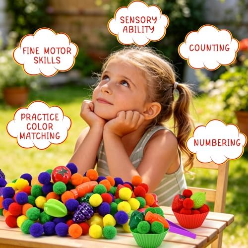 134 Pcs Farm Sensory Bin Filler Fruits Food Counting Sorting Sensory Bin Items Fine Motor Vegetable Counts for Easter Day Spring Summer Sorting Counting Decor (Farmer) - Image 7