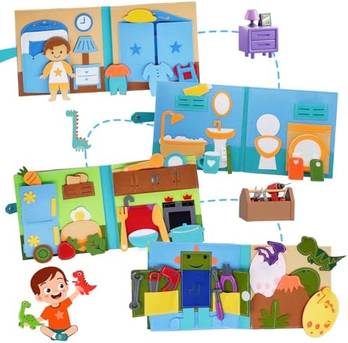 BizyKoady Montessori Busy Book for Toddlers 2-4, Pretend Play Quiet Book - Image 2