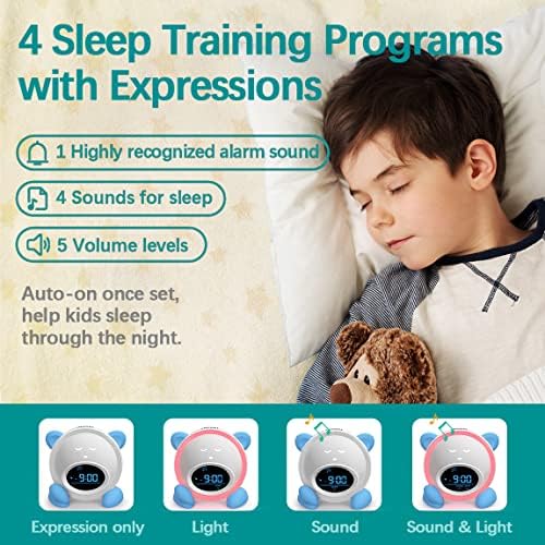 OK to Wake Clock for Kids, Sleep Training Clock with Night Light and Sound Machine, Kids Alarm Clock for Bedrooms (Blue) - Image 4