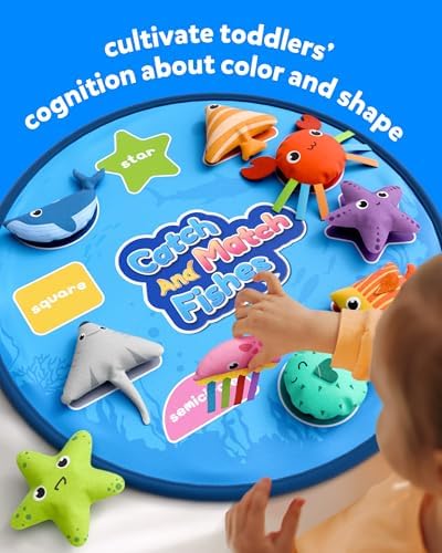 Coogam Montessori Toys for 1 2 3 Year Old, Cloth Fishing Game Toddlers Gift - Image 3