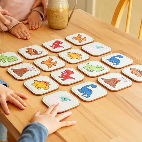 Felt Dinosaur Matching Game for Toddlers – Dino Memory Game & Flash Cards – Soft and Safe for Ages 1+ – Montessori Preschool Learning Activity – Educational Dinosaur Toy for Girls & Boys - Image 6