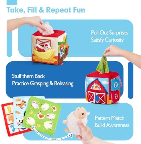 hahaland Baby Toys 6-12 Months - 13 PCS Whats Inside Box Surprise Developmental Toy and Silicone Baby Tissue Box Toy, Montessori Toys for 6 Month Old Gifts - Image 4
