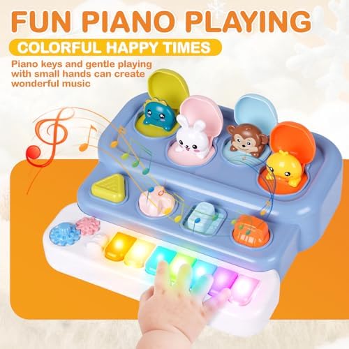 Montessori Pop Up Animal Toy for Toddlers, Mini Baby Musical Toy with Piano Keys & Lights, Interactive Cause and Effect STEM Learning Toy for Infants 6-12 Months, Birthday Gift for 1 2 3 Year Old - Image 3