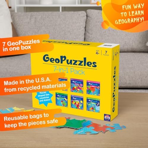 GeoPuzzle Country-Shaped 7-in-1 Box Jigsaw Puzzles, Puzzle for Kids - Image 3