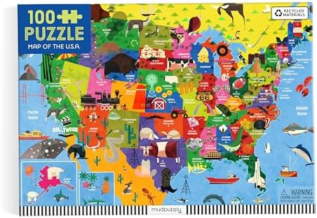 Mudpuppy - Map of the U.S.A. 100 Piece Jigsaw Puzzle for Kids - Image 4