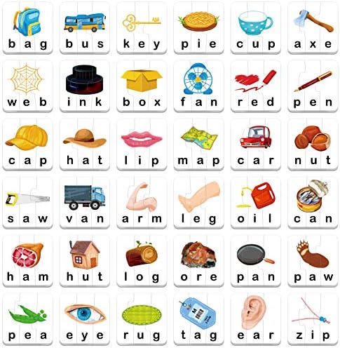 72 Word Spelling Puzzles with Error-Correction Mechanism in 3 Pieces, Perfect for Preschool Learning (36 Block Double Sided) - Image 4