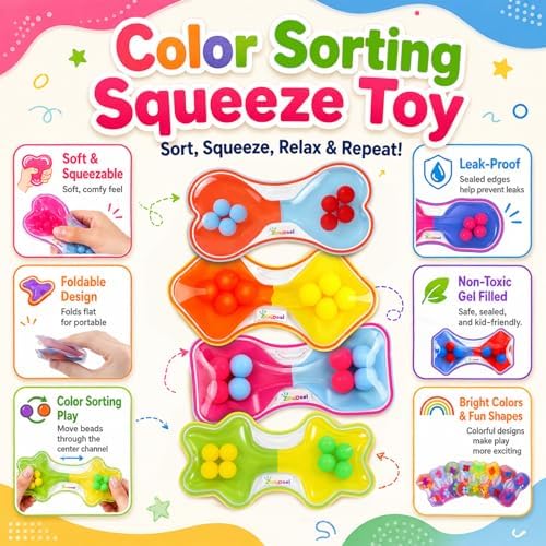 Sensory Fidget Toys Bulk for Kids: 16 Pack Quiet Color Sorting Sensory Toys - Image 4