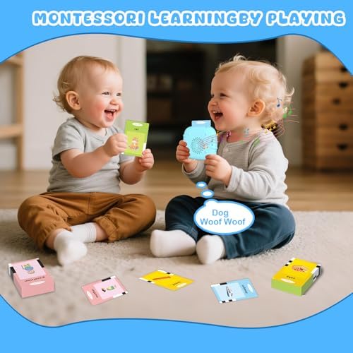 Toddler Talking Flash Cards for 1 2 3 4 5 Year Old Boys and Girls - Language Sensory Learning Device with 224 Sight Words - Montessori,Pocket Speech Therapy,Autism Toys,Christmas Birthday Gift - Blue - Image 2