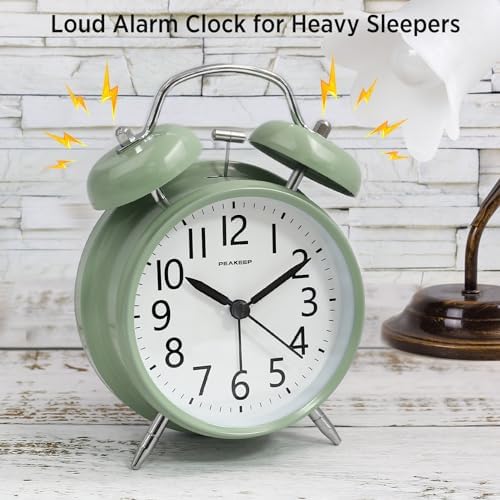 Peakeep Loud Battery Alarm Clock for Heavy Sleepers Adults Kids - Image 2