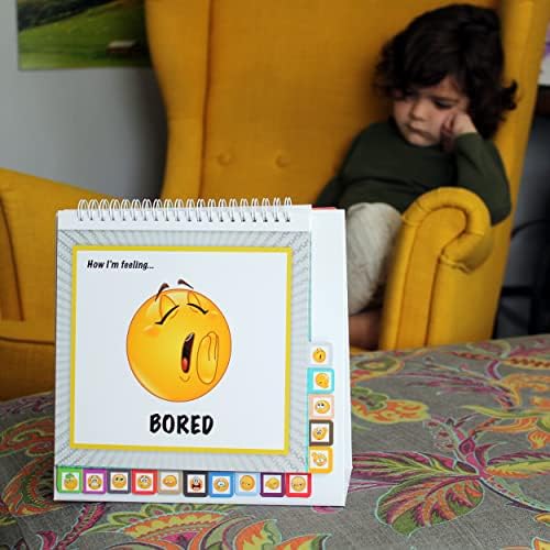 The Original Mood Flipbook for Kids; 20 Different Moods/Emotions; Autism; ADHD; Help Kids Identify Feelings and Make Positive Choices; Laminated Pages (Emoji Flipbook with Tabs) - Image 6