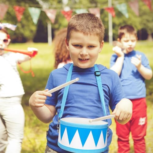 Kids Drum Set,8 Inch Wooden Drum Toys,Educational Baby Musical Toy with an Adjustable Strap and 2 Drumsticks,Sensory Musical Instrument Toys for Toddler,Kids,Boys & Girls - Image 6