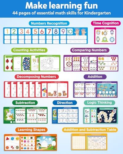 Coogam Math Learning Game for Kids Age 3-8, Number Tracing Handwriting Practice Workbook, Math Addition and Subtraction, Montessori Educational Preschool Learning Activities Gift Toy - Image 3
