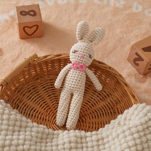 Natural Hand-Knit Wooden Baby Rattle - Soft Animal Shaped Sensory Toy for Newborns, Infants | Safe Beechwood & Crochet Texture | Perfect Baby Shower Gift - Image 4