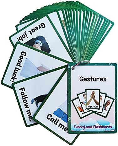 Lilias Gestures Flash Cards, Toddler Learning Toys, Preschool Learning Toys, Homeschool Supplies, Learning Supplies for Kindergarten, 4.3 X 3.14 Inch, 26 Cards in Set by Unknown