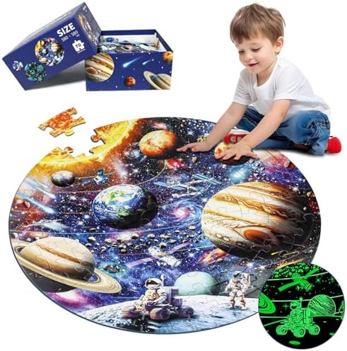 DIGOBAY Glow in The Dark Solar System Jigsaw Puzzles for Kids Ages 4-8 by DIGOBAY