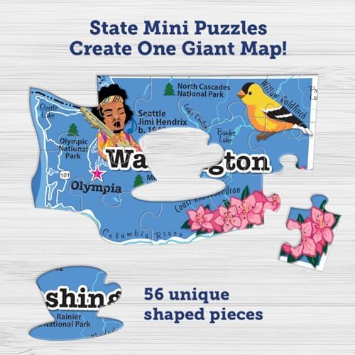 America’s 50 State Jigsaw Puzzle, Educational USA Map with Unique State Shaped Pieces, 850 Pieces, Fun & Interactive Learning for All Ages, Made in the USA - Image 4