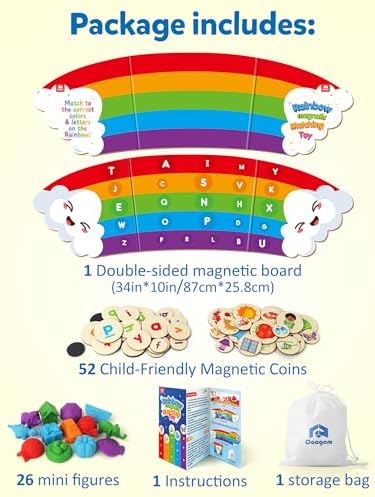 Coogam Rainbow Alphabet Learning Toy Magnetic Letters Game - Image 2