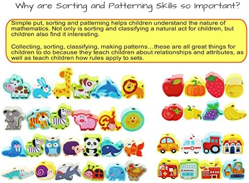 BMTOYS Wooden Lacing Beads Montessori Educationa Threading Learning Toys for 3+ Year Olds Preschool Activities Stringing Toys for Boys Girls - Image 6