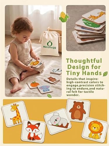 Felt Matching Game for Toddlers, Animal Montessori ToysTravel Toys or 1-3 Memory Flash Cards for 2 3 Year Old, Soft Safe Preschool Educational Gifts for Boys Girls - Image 3