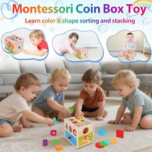 FCSONU Montessori Shape Sorters & Fine Motor Skills Toys for Toddlers 1-3 - Image 6
