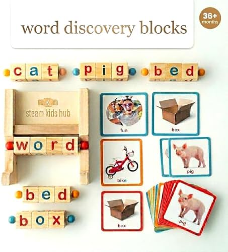 Montessori Wooden CVC Word Game | Real Photo Phonics Flash Cards Ages 3+ (CVC Word Game) - Image 7