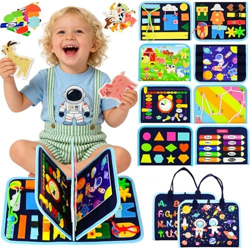 Busy Board Montessori Toys for Children,Felt Sensory Activity Board Sorting Toy Age 3-4 by WhereFunMeetsGrowth