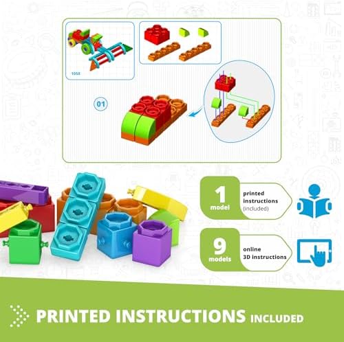 Engino QBOIDZ Farm Tractor, Building Blocks Ages 4+, STEM Toys for Boys & Girls, Building Kit, Preschool Educational Toys Combining Fun with Science, Technology, Math (10 Models) - Image 3