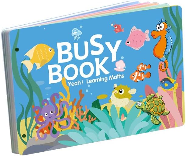 Montessori Busy Book (Ocean Theme) – Preschool Learning Activities for Ages 3+, Fine Motor Skills, Interactive Velcro Activity Book, Travel Toy for Kids by BrightM%C5%8D