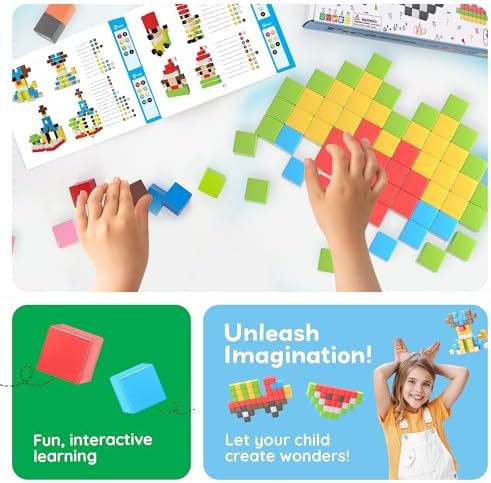 PicassoTiles 108 Piece Magnetic Cubes, 1 Inch STEM Building Set for Kids 3+ - Image 5
