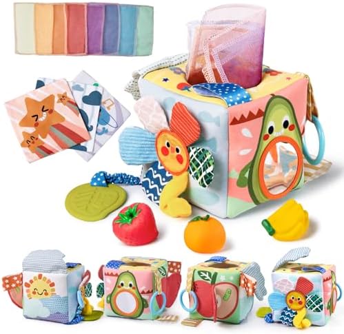 TUMAMA Baby Tissue Box Toys - Montessori Baby Toy for 6-12 Months, Soft Crinkle Squeeze Sensory Toys for Babies 0-12 Months by TUMAMA