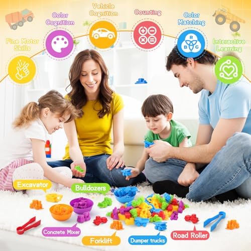 RAEQKS Construction Vehicles Color Sorting, Counting & Stacking Toys - Image 5