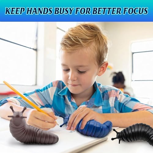 Cevioce Sensory Fidget Toys Adults Teens Kids 3Pcs Cool Gadgets Desk Fidget Slug Toys Sensory Toy for Autism ADHD Anxiety Stress Relief Toys Christmas Stocking Stuffer Gifts for Men Boys - Image 2