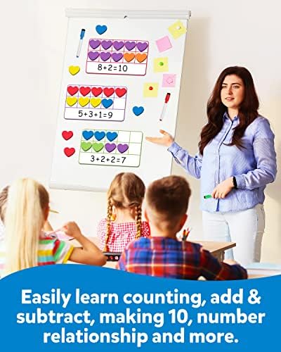Coogam Magnetic Ten Frame Set, Math Manipulative Games for Kids with 6 Ten Frames 60 Magnetic Math Counters, Montessori Educational Toy Gift for Preschool Kindergarten 3 4 5 Year Old Toddlers - Image 4