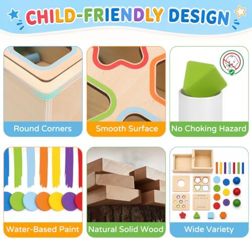 Montessori Toys for 1 Year Old, 4 in 1 Object Permanence Toys for Babies - Image 4