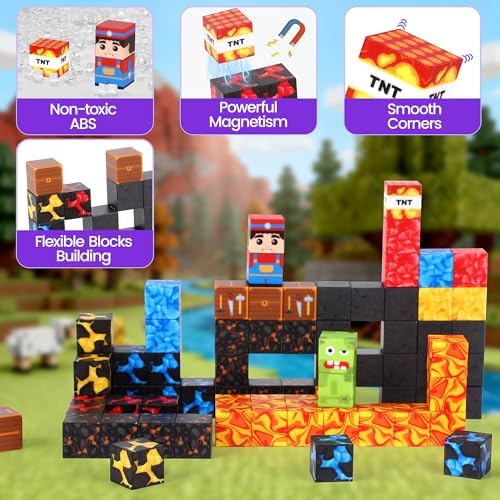 SYSKENI 35PCS Mini Magnetic Blocks Travel Set for Kids Ages 3-5 4-8 - Image 6